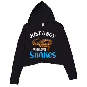 Just A Boy Who Loves Snakes Snake Lover Crop Fleece Hoodie