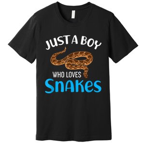 Just A Boy Who Loves Snakes Snake Lover Premium T-Shirt