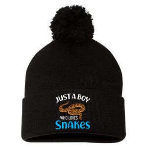 Just A Boy Who Loves Snakes Snake Lover Pom Pom 12in Knit Beanie