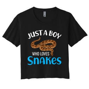 Just A Boy Who Loves Snakes Snake Lover Women's Crop Top Tee