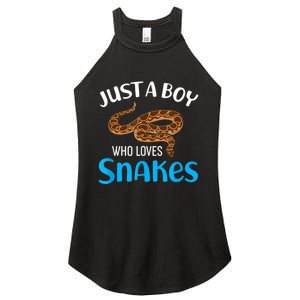 Just A Boy Who Loves Snakes Snake Lover Women's Perfect Tri Rocker Tank