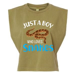 Just A Boy Who Loves Snakes Snake Lover Garment-Dyed Women's Muscle Tee