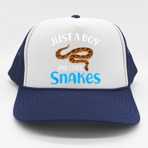 Just A Boy Who Loves Snakes Snake Lover Trucker Hat