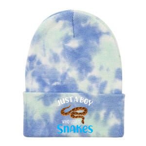 Just A Boy Who Loves Snakes Snake Lover Tie Dye 12in Knit Beanie