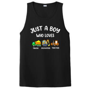 Just A Boy Who Loves Trucks Excavators Tractors PosiCharge Competitor Tank