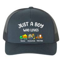 Just A Boy Who Loves Trucks Excavators Tractors Yupoong Adult 5-Panel Trucker Hat