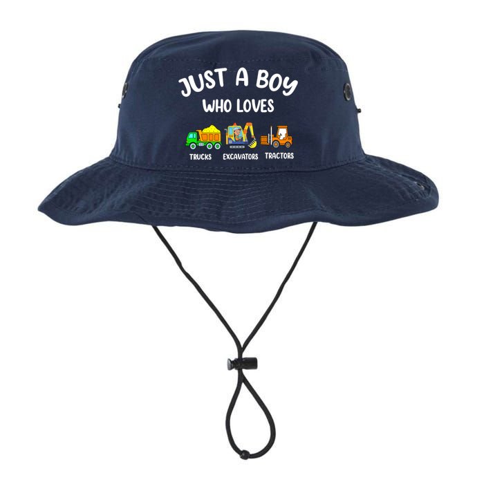 Just A Boy Who Loves Trucks Excavators Tractors Legacy Cool Fit Booney Bucket Hat