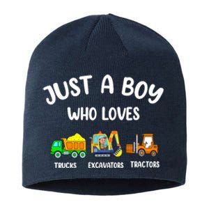 Just A Boy Who Loves Trucks Excavators Tractors Sustainable Beanie