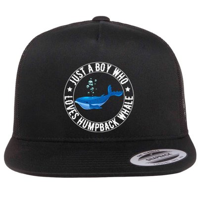 Just A Boy Who Loves Humpback Whale Funny Whale Lovers Flat Bill Trucker Hat