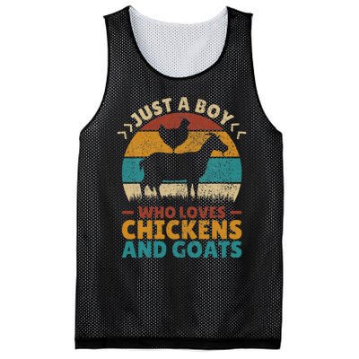 Just A Boy Who Loves Chickens Goats Farm Animal Lover Farmer Mesh Reversible Basketball Jersey Tank