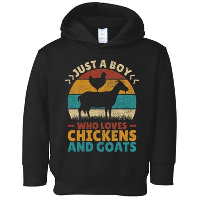 Just A Boy Who Loves Chickens Goats Farm Animal Lover Farmer Toddler Hoodie