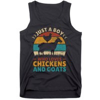 Just A Boy Who Loves Chickens Goats Farm Animal Lover Farmer Tank Top