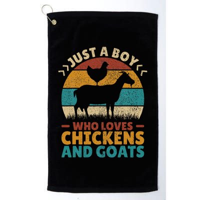 Just A Boy Who Loves Chickens Goats Farm Animal Lover Farmer Golf Towel