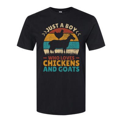 Just A Boy Who Loves Chickens Goats Farm Animal Lover Farmer Softstyle CVC T-Shirt