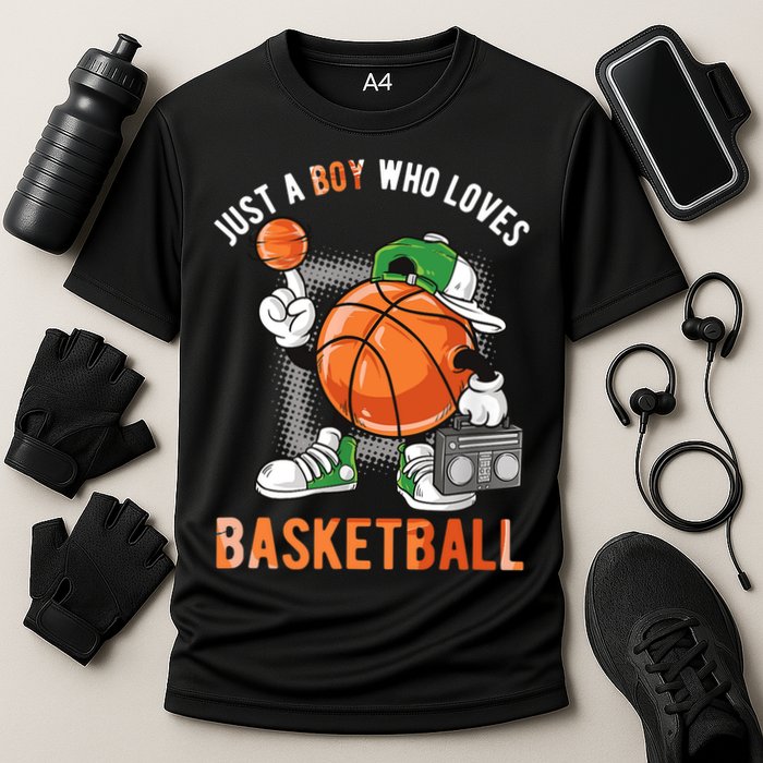 Just A Boy Who Loves Basketball Cooling Performance Crew T-Shirt