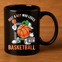 Just A Boy Who Loves Basketball 11oz C Handle Ceramic Mug