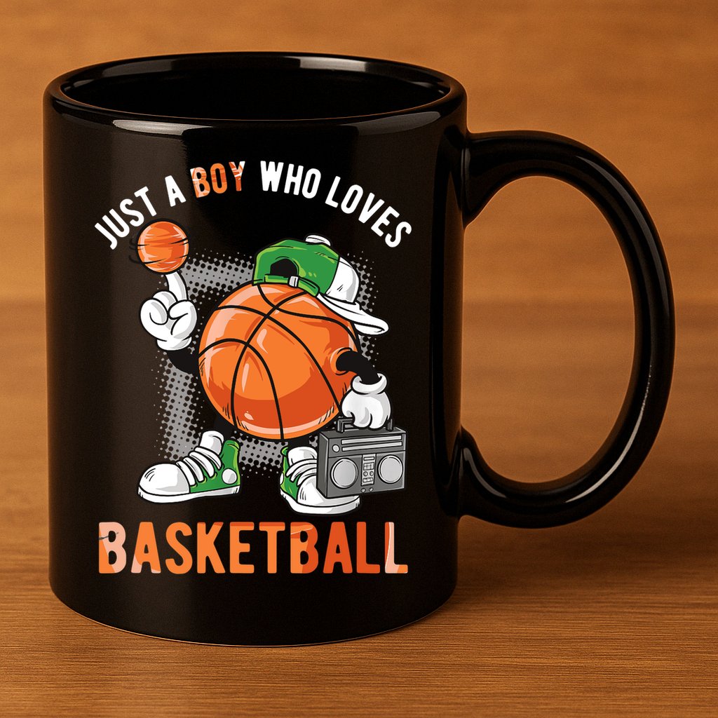 Just A Boy Who Loves Basketball 11oz C Handle Ceramic Mug