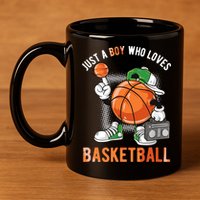 Just A Boy Who Loves Basketball 11oz C Handle Ceramic Mug