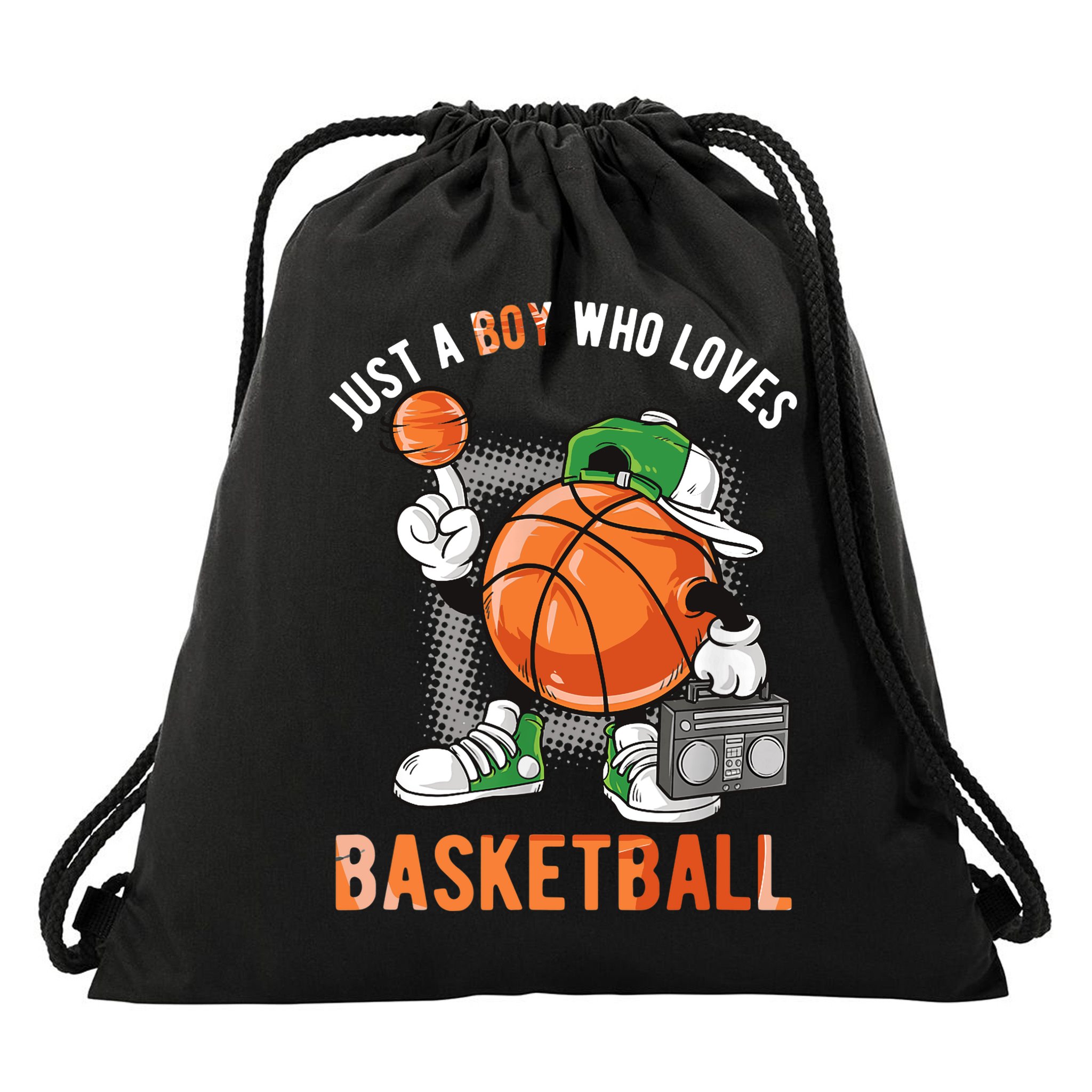 Just A Boy Who Loves Basketball Drawstring Bag