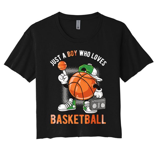 Just A Boy Who Loves Basketball Crop Top