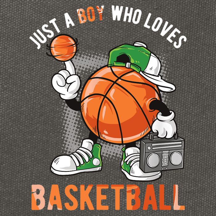 Just A Boy Who Loves Basketball Cotton Canvas Backpack