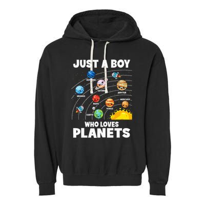 Just A Boy Who Loves Planets Solar System Astrology Space Garment-Dyed Fleece Hoodie