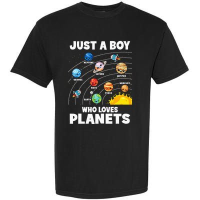 Just A Boy Who Loves Planets Solar System Astrology Space Garment-Dyed Heavyweight T-Shirt