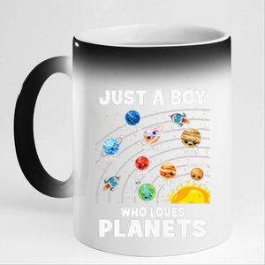 Just A Boy Who Loves Planets Solar System Astrology Space 11oz Black Color Changing Mug