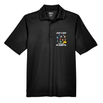 Just A Boy Who Loves Planets Solar System Astrology Space Men's Origin Performance Pique Polo