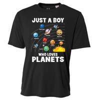 Just A Boy Who Loves Planets Solar System Astrology Space Cooling Performance Crew T-Shirt