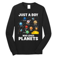 Just A Boy Who Loves Planets Solar System Astrology Space Long Sleeve Shirt