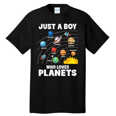 Just A Boy Who Loves Planets Solar System Astrology Space Tall T-Shirt