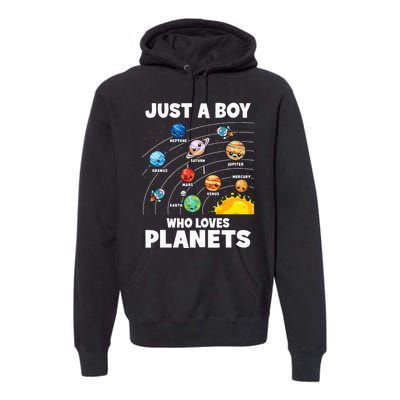 Just A Boy Who Loves Planets Solar System Astrology Space Premium Hoodie