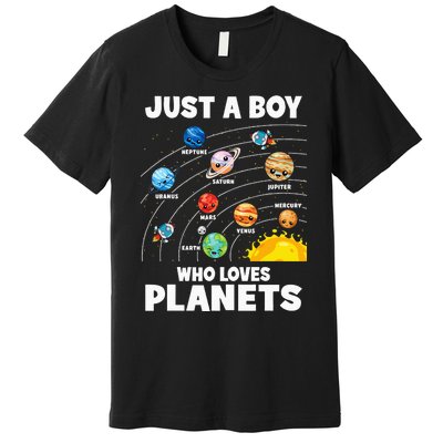 Just A Boy Who Loves Planets Solar System Astrology Space Premium T-Shirt