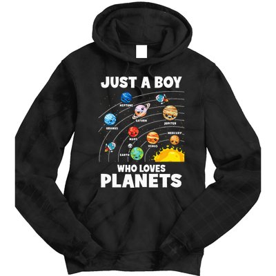 Just A Boy Who Loves Planets Solar System Astrology Space Tie Dye Hoodie