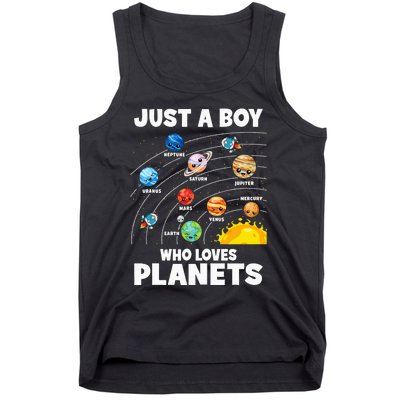 Just A Boy Who Loves Planets Solar System Astrology Space Tank Top