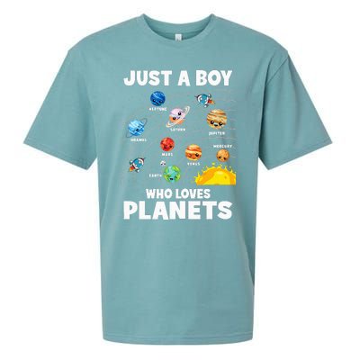 Just A Boy Who Loves Planets Solar System Astrology Space Sueded Cloud Jersey T-Shirt