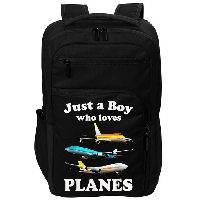 Just A Boy Who Loves Planes &Amp; Toddler Airplane Lover Impact Tech Backpack