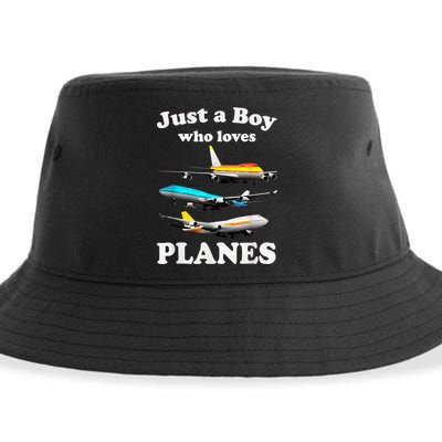 Just A Boy Who Loves Planes &Amp; Toddler Airplane Lover Sustainable Bucket Hat