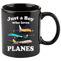 Just A Boy Who Loves Planes &Amp; Toddler Airplane Lover 11oz C Handle Ceramic Mug