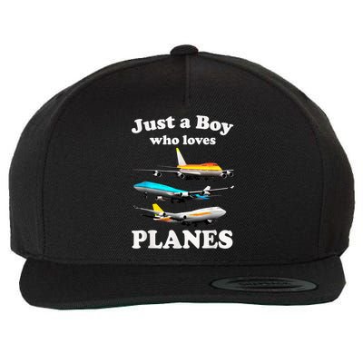 Just A Boy Who Loves Planes &Amp; Toddler Airplane Lover Wool Snapback Cap