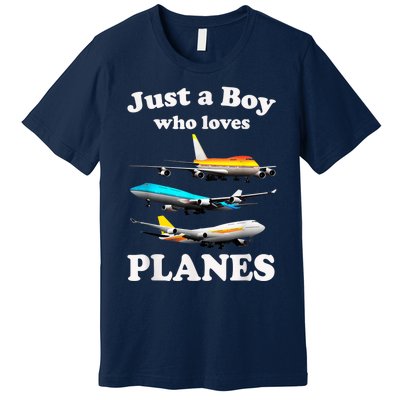 Just A Boy Who Loves Planes &Amp; Toddler Airplane Lover Premium T-Shirt