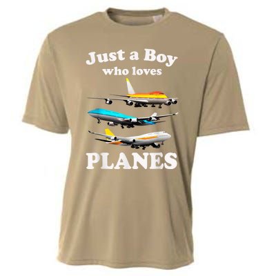 Just A Boy Who Loves Planes &Amp; Toddler Airplane Lover Cooling Performance Crew T-Shirt