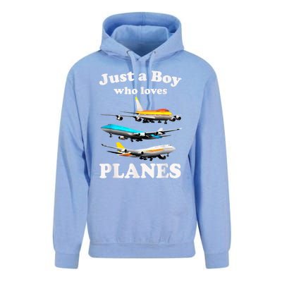 Just A Boy Who Loves Planes &Amp; Toddler Airplane Lover Unisex Surf Hoodie