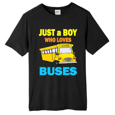 Just A Boy Who Loves School Buses & Cute Bus Lovers Tall Fusion ChromaSoft Performance T-Shirt