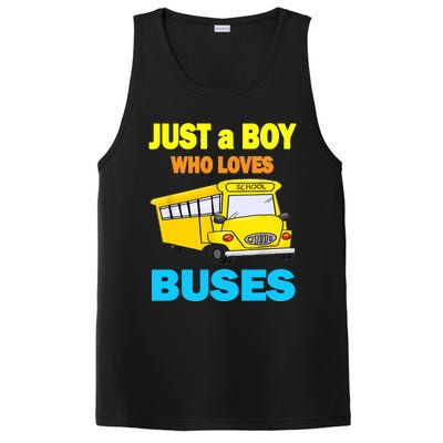 Just A Boy Who Loves School Buses & Cute Bus Lovers PosiCharge Competitor Tank