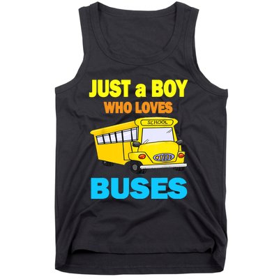 Just A Boy Who Loves School Buses & Cute Bus Lovers Tank Top