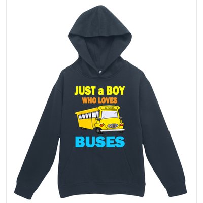 Just A Boy Who Loves School Buses & Cute Bus Lovers Urban Pullover Hoodie