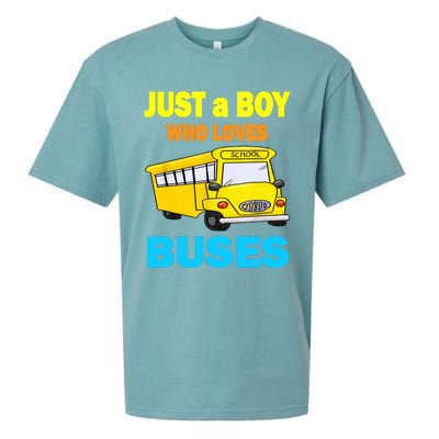 Just A Boy Who Loves School Buses & Cute Bus Lovers Sueded Cloud Jersey T-Shirt