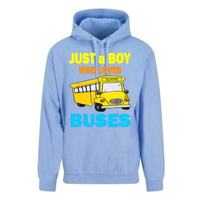 Just A Boy Who Loves School Buses & Cute Bus Lovers Unisex Surf Hoodie